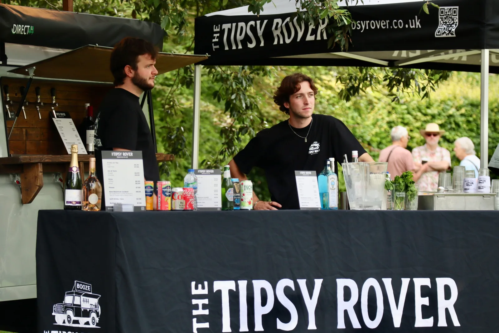 Theo "Digger", founder of The Tipsy Rover, behind the bar
